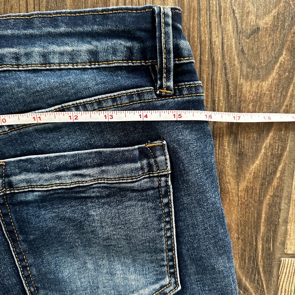 Royalty For Me Dark Blue Distressed Denim Blue Jean Shorts - Picture 12 of 16